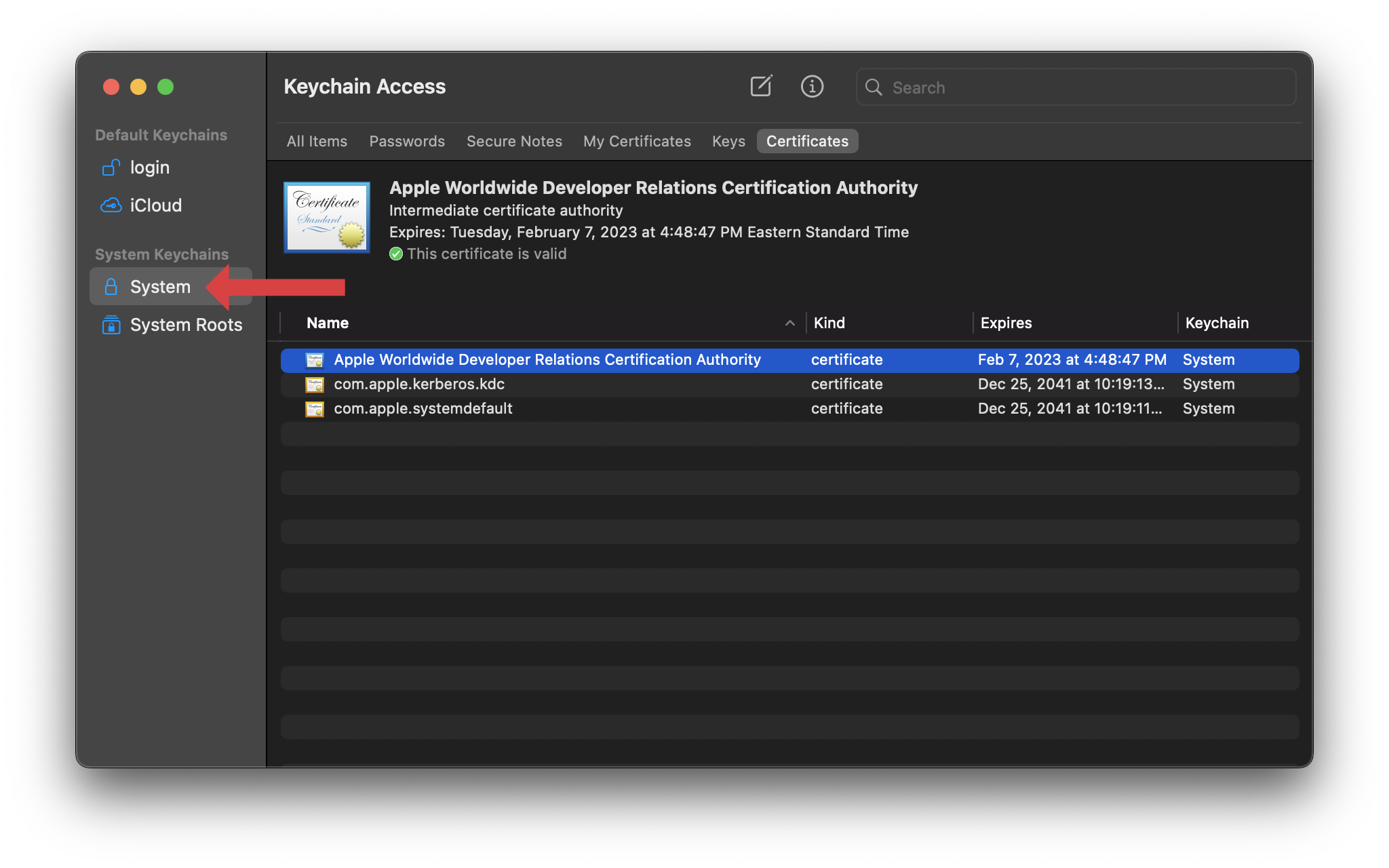 Python custom proxy certificate storage location on MacOS